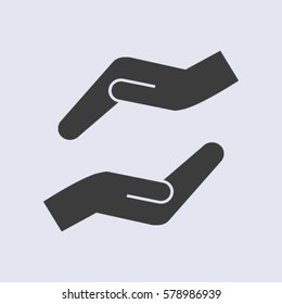 Vector protecting hands icon