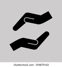 Vector protecting hands icon