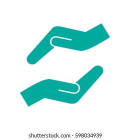 Vector protecting hands icon