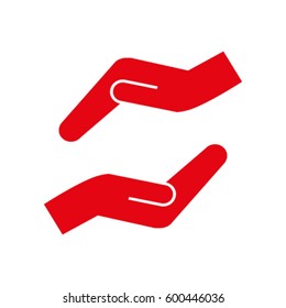 Vector protecting hands icon