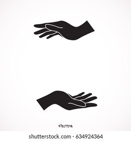 Vector protecting hands icon