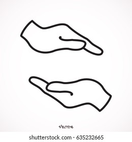 Vector protecting hands icon arm