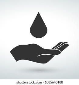 Vector protecting hands icon drop