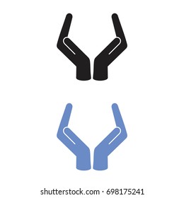 Vector protecting hands icon , Human supporting hands care