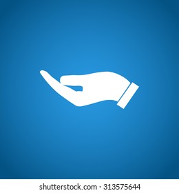 Vector protecting hands icon, isolated illustration EPS