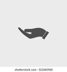 Vector protecting hands icon, isolated illustration EPS