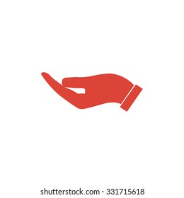 Vector protecting hands icon, isolated illustration EPS