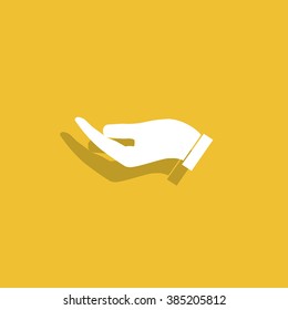 Vector protecting hands icon, isolated illustration EPS