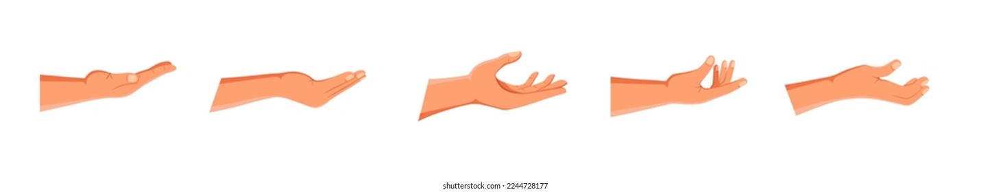 Vector protecting hands set icon. Cupped hands