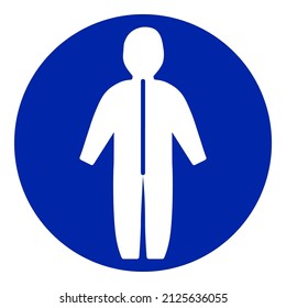 Vector protection clothing flat icon. Chemical protection wear sign icon isolated on white background. Industrial warning web graphics