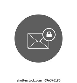 Vector protection e-mail icon on a round frame.
