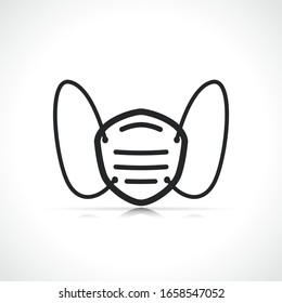 Vector protection mask symbol icon