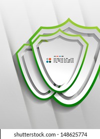 Vector protection shield modern 3d paper design