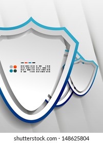 Vector protection shield modern 3d paper design