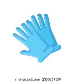 Vector protective blue medical gloves.