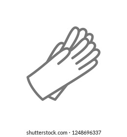 Vector protective rubber gloves line icon. Symbol and sign illustration design. Isolated on white background