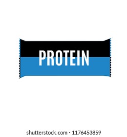 vector proteins isolated from background. Energy or nutritional bar wrapped in a flat style. Sports and fitness supplements. vector illustration of a chocolate protein bar.