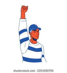 vector protest man cartoon illustration isolated sticker