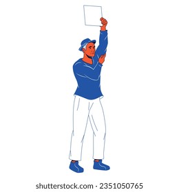 vector protest man cartoon illustration isolated sticker