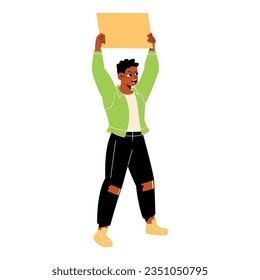vector protest man cartoon illustration isolated sticker