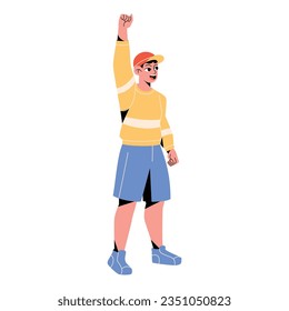 vector protest man cartoon illustration isolated sticker