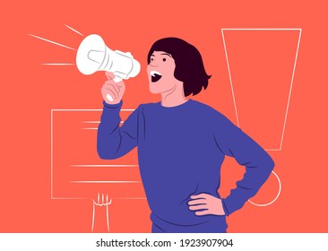 Vector protest in shadow of sharp lines style