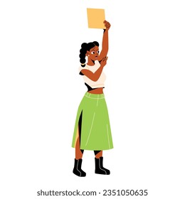 vector protest woman cartoon illustration isolated sticker