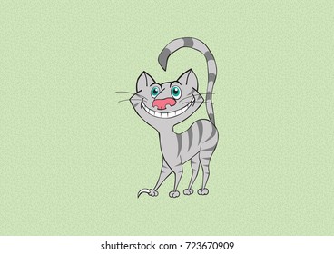 Vector Proud Smiling Cat Illustration
