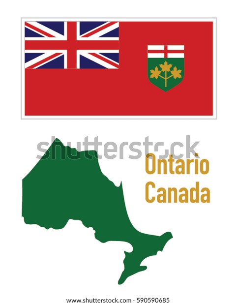 Vector Province Ontario Map Flag Set Stock Vector (Royalty Free) 590590685