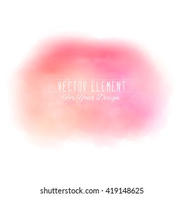 Vector pseudo watercolor spot. Colorful abstract texture. Design element. Art banner. Peach and pink colors