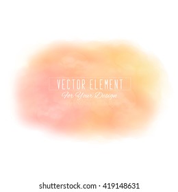 Vector pseudo watercolor spot. Colorful abstract texture. Design element. Art banner. Peach colors