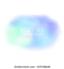 Vector pseudo watercolor spot. Colorful abstract texture. Design element. Art banner. Light blue colors