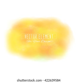 Vector pseudo watercolor spot. Colorful abstract texture. Design element. Art banner. Amber colors