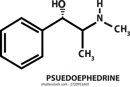 Vector of Psuedoephedrine chemical structure