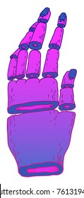 vector psychedelic hand sticker pink blue gradient