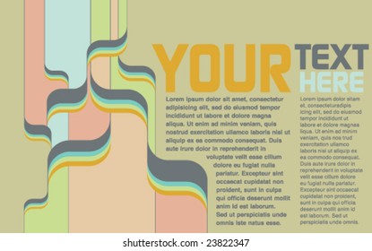 VECTOR Psychedelic retro background page layout for the insertion of text - use in web or print.