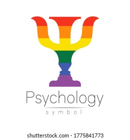 Vektorpsychologie LGBTQA Symbol. Pride Fahne Hintergrund. Icon für schwul, lesbisch, bisexuell, transsexuell, queer und verbündete Person. Kann für Zeichenaktivismus oder Beratung verwendet werden. LGBT einzeln auf Weiß.