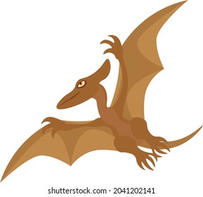 Vector pterodactyl on a white background.