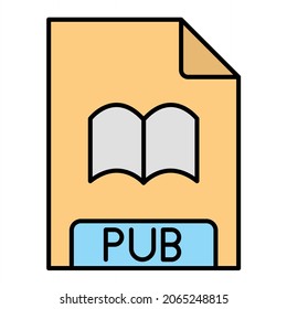 Diseño del icono de contorno relleno del Vector PUB
