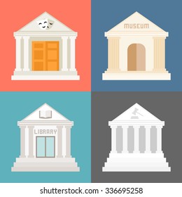 Vector public building icons set