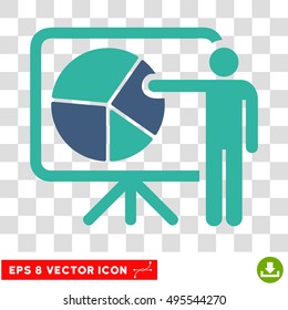 Vector Public Report EPS vector icon. Illustration style is flat iconic bicolor cobalt and cyan symbol on a transparent background.