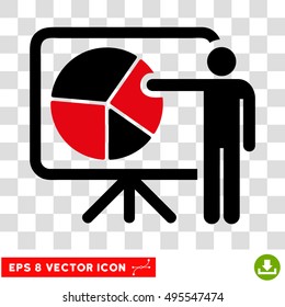 Vector Public Report EPS vector icon. Illustration style is flat iconic bicolor intensive red and black symbol on a transparent background.