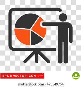Vector Public Report EPS vector pictograph. Illustration style is flat iconic bicolor orange and gray symbol on a transparent background.