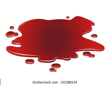 Vector puddle of blood isolated