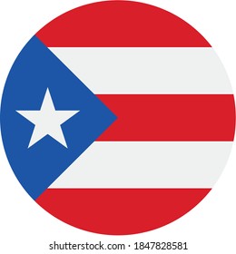 Vector - puerto rico Flag Button Icon