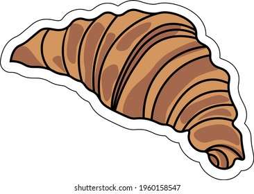
Vector puff pastry croissant with outline