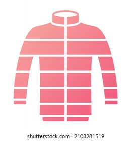 Vector Puffer Jacket Glyph Gradient Icon Design
