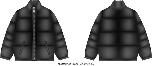 A vector puffer jacket isolated for mockups  svg