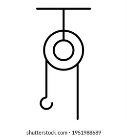 Vector Pulley Outline Icon Design
