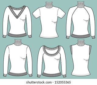 Vector pullovers for woman .vector clothes isolated  for design